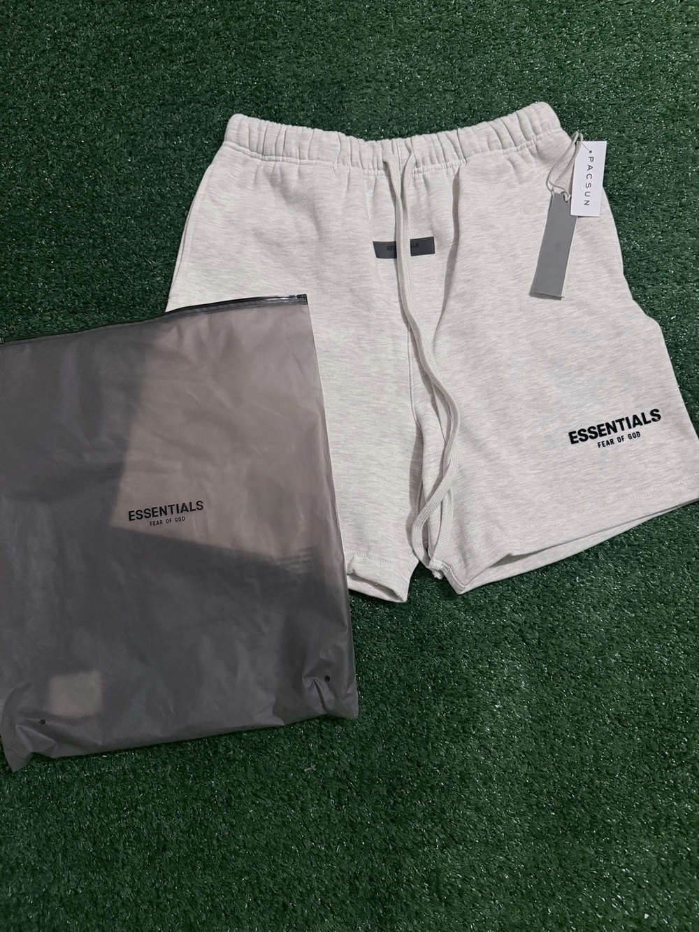 ESSENTIALS Men's Light Heather Gray Athletic Sweat Shorts